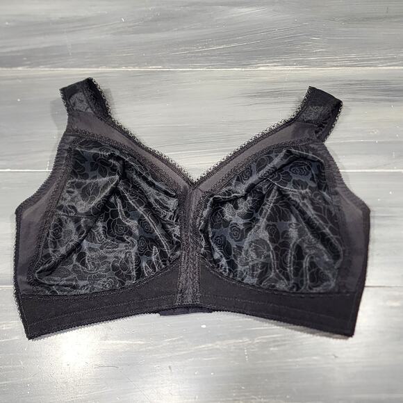 Underscore Bra 40DD Satin Wireless Unlined Full Coverage Comfort Straps Black - Picture 1 of 9